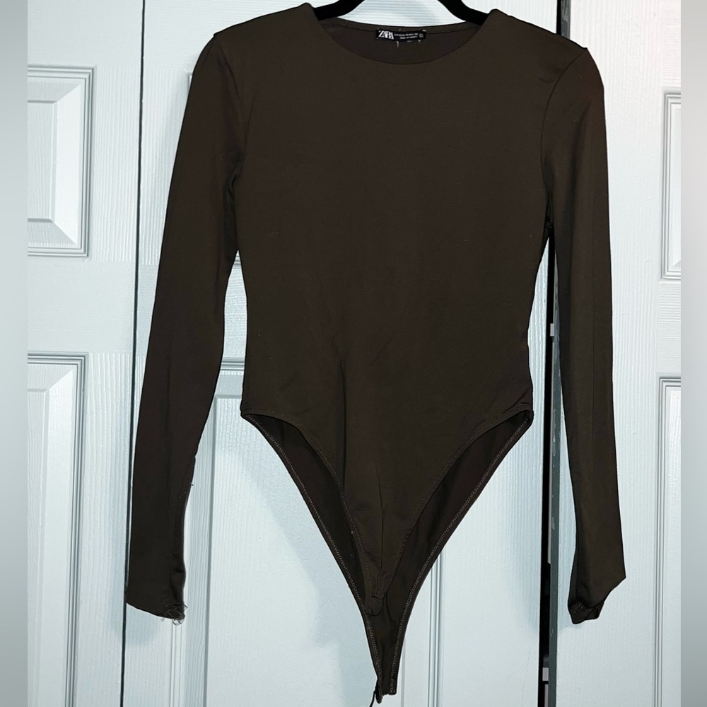 Zara Kids Dark Brown Long Sleeve Bodysuit